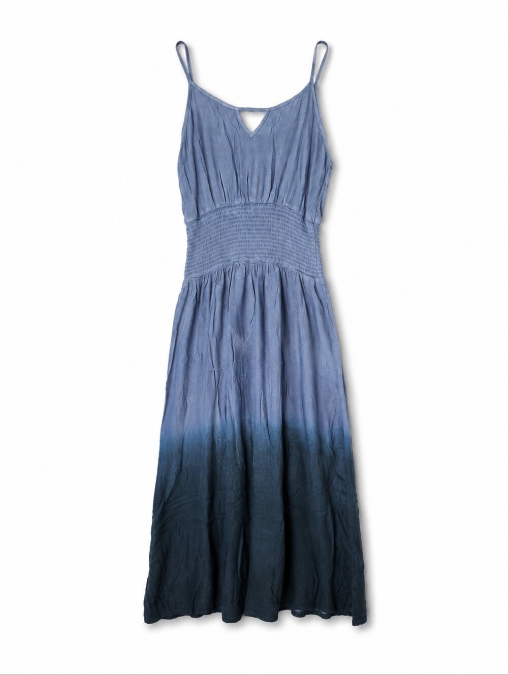 MAXI Smocked Waist Ombre Maxi Dress in Blue - Picture 4 of 5